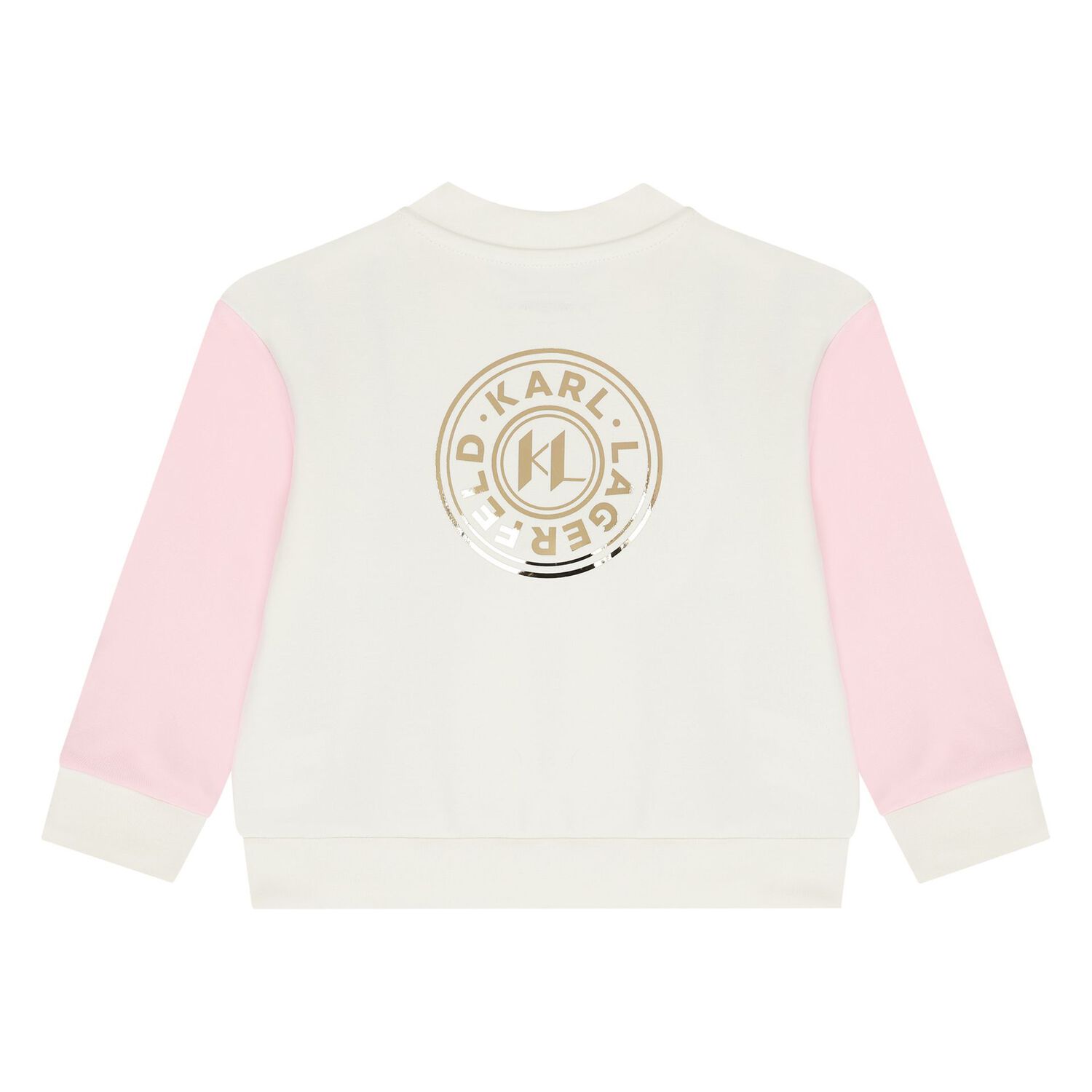 Younger Girls White & Pink Tracksuit Set (3 Piece), 1, hi-res