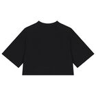 Girls Black Logo T-Shirt, 1, hi-res