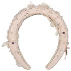 رايطة رأس للبنات من الترتر مزينه بالزهور  باللون الوردي, 1, hi-res