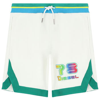 Boys White Logo Shorts