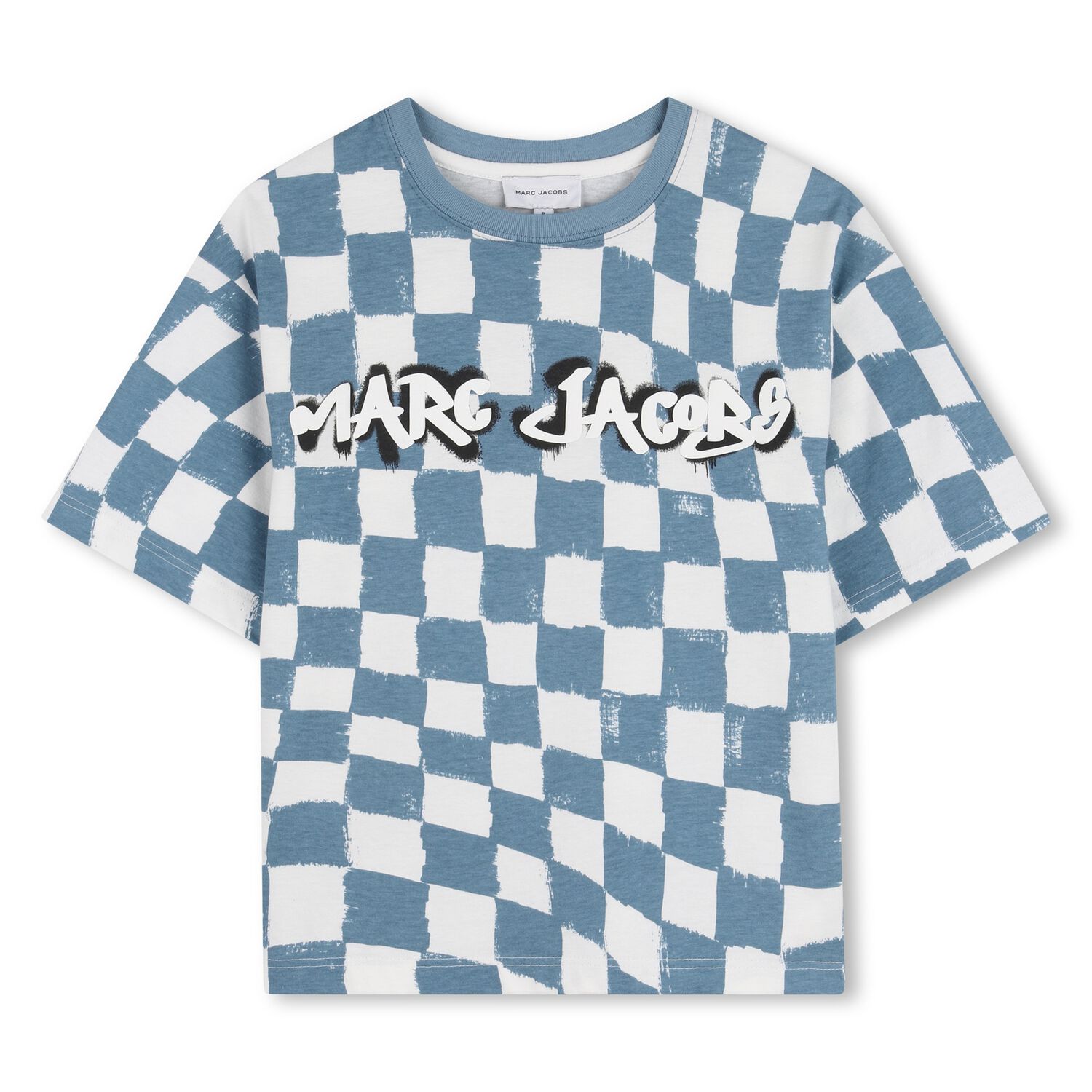 Boys Blue & White Checkerboard T-Shirt, 1, hi-res