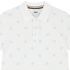 Boys White Logo Polo Shirt, 1, hi-res