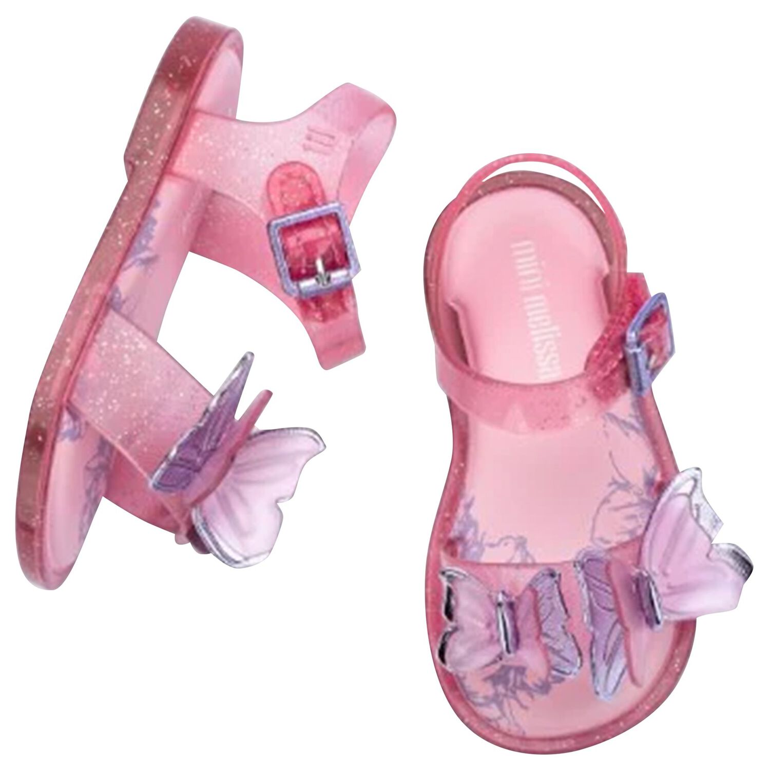 Younger Girls Pink Butterfly Sandals, 2, hi-res