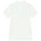 Boys White Logo Polo Shirt, 1, hi-res