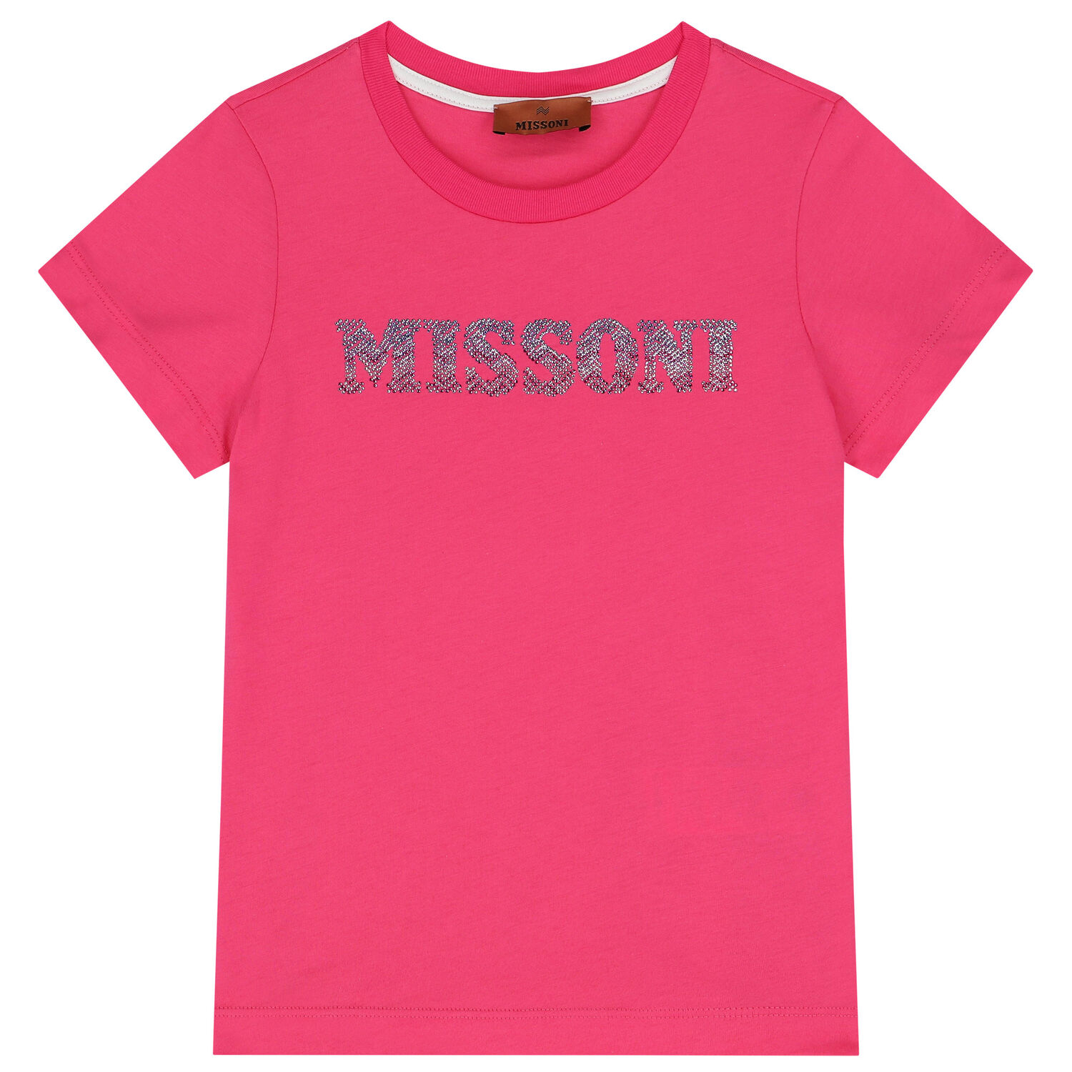 Girls Pink Embellished Logo T-Shirt, 1, hi-res