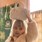 Girls Ivory Faux Fur & Leather Handbag, 1, hi-res