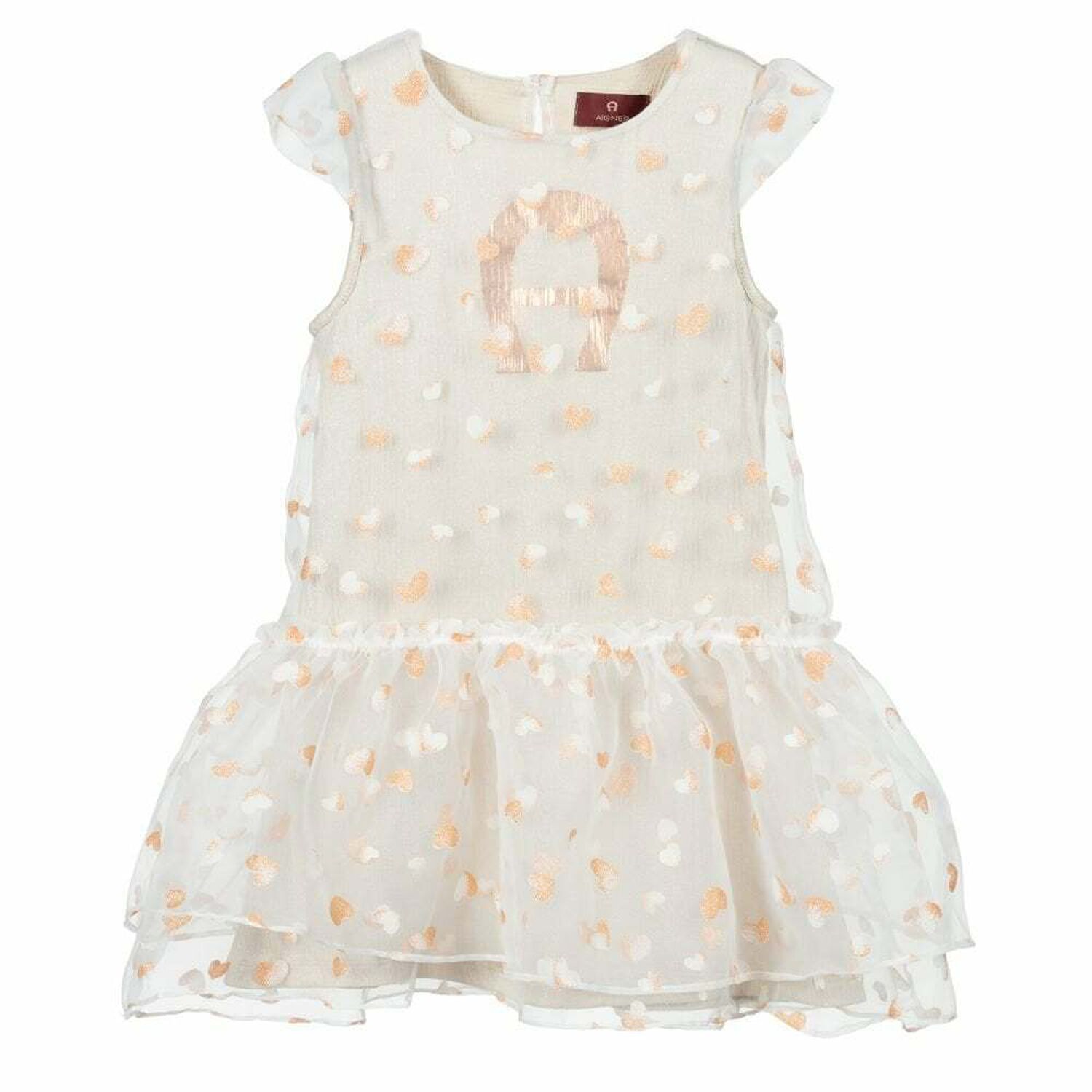 Girls Gold Dress, 1, hi-res