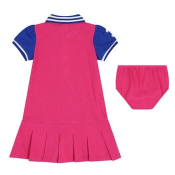 Baby Girls Pink & Green Logo Dress Set