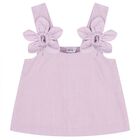 Girls Purple 3D Flower Trousers Set, 2, hi-res