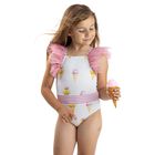 Girls White Ice Creams Swimsuit, 2, hi-res