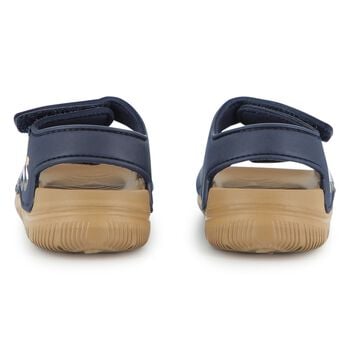 Boys Navy Blue & Beige Logo Sandals