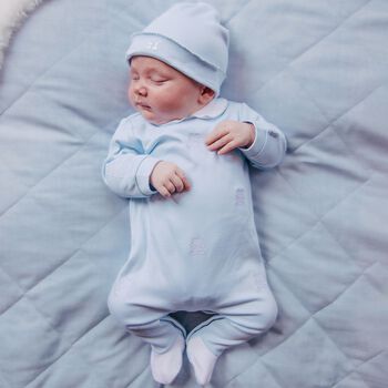 Baby Boys Blue Teddy Bear Babygrow Set