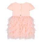 Baby Girls Pink Bow Tulle Dress, 1, hi-res