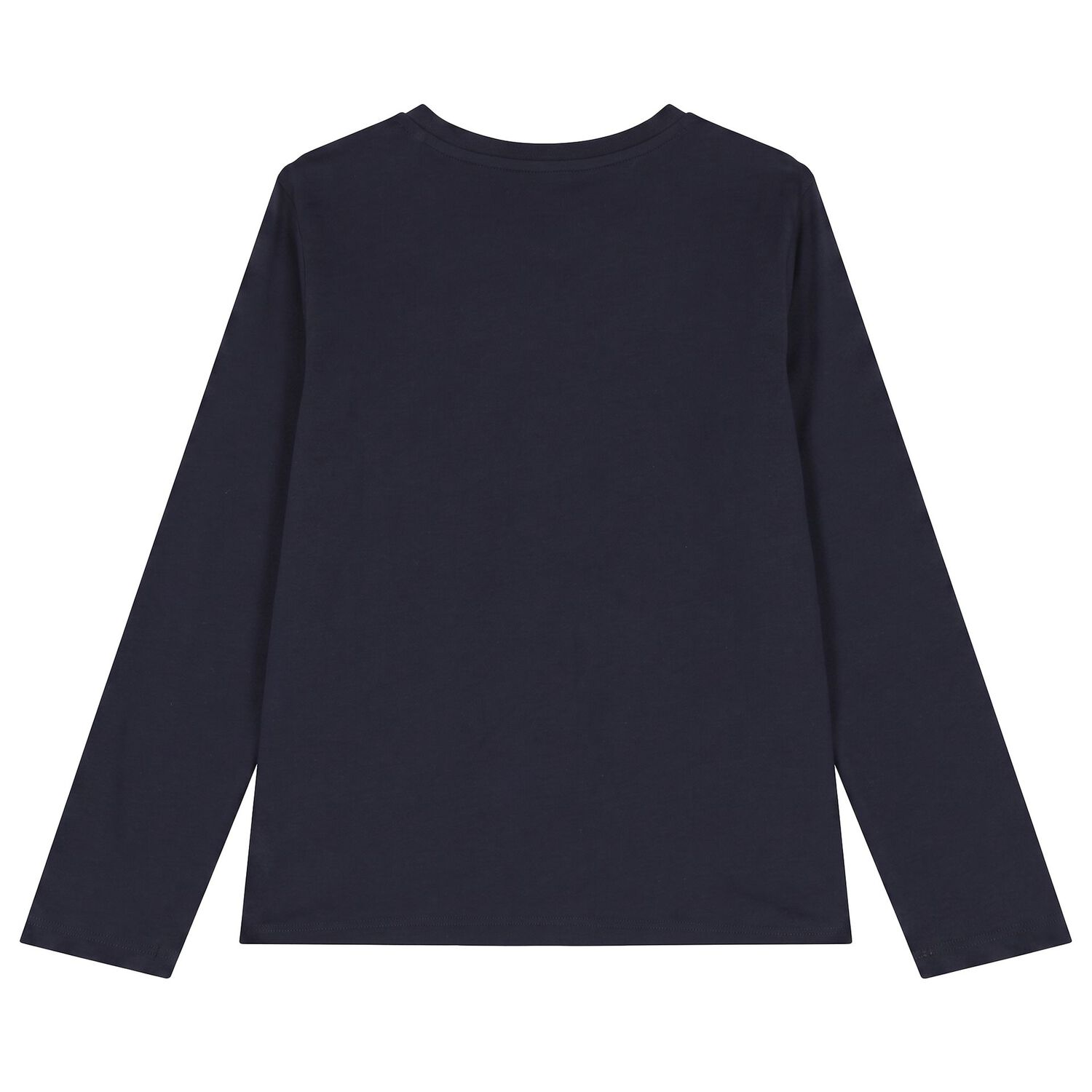 Boys Navy Blue Logo Long Sleeve Top, 1, hi-res