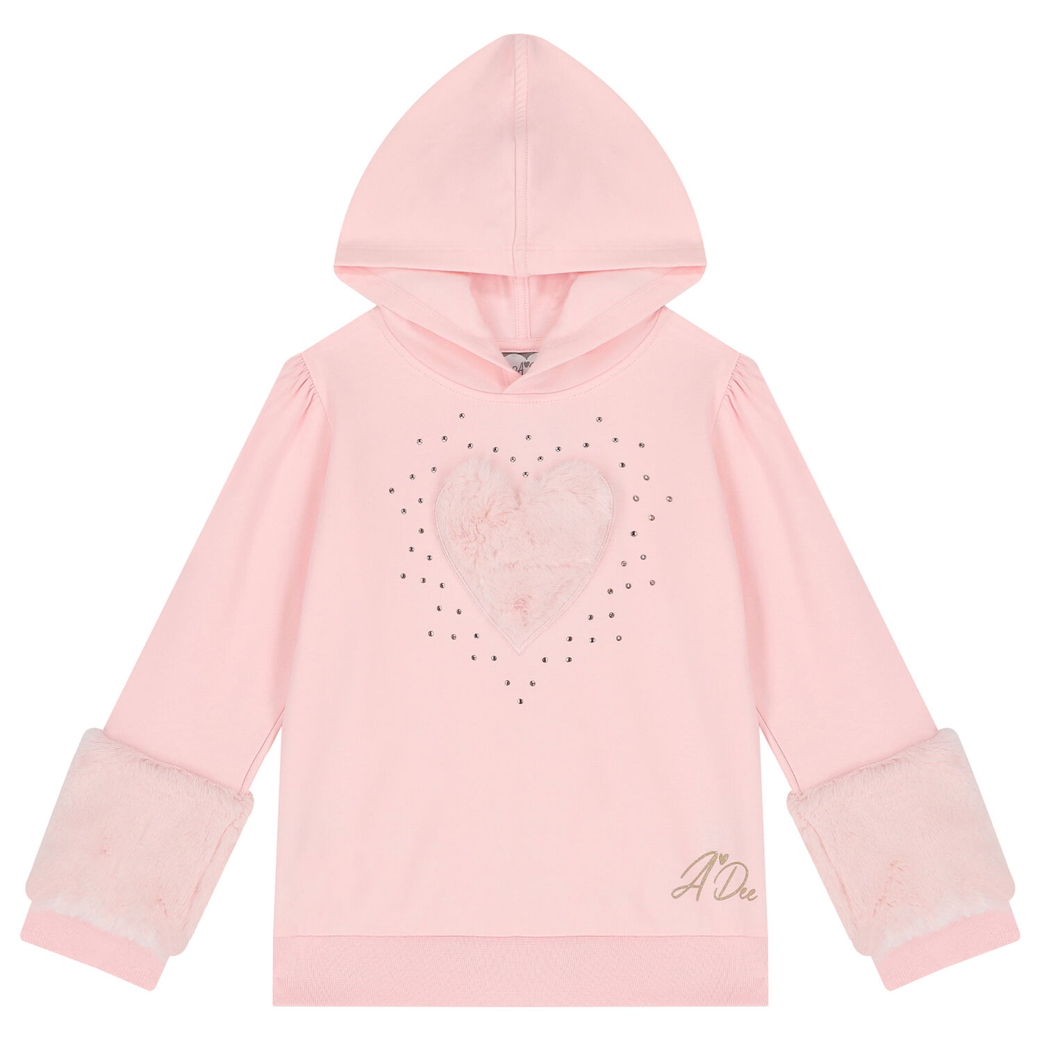 Girls Pink Embellished Heart Tracksuit, 1, hi-res image number null