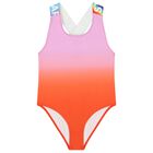 Girls Pink & Red Ombre Swimsuit, 1, hi-res