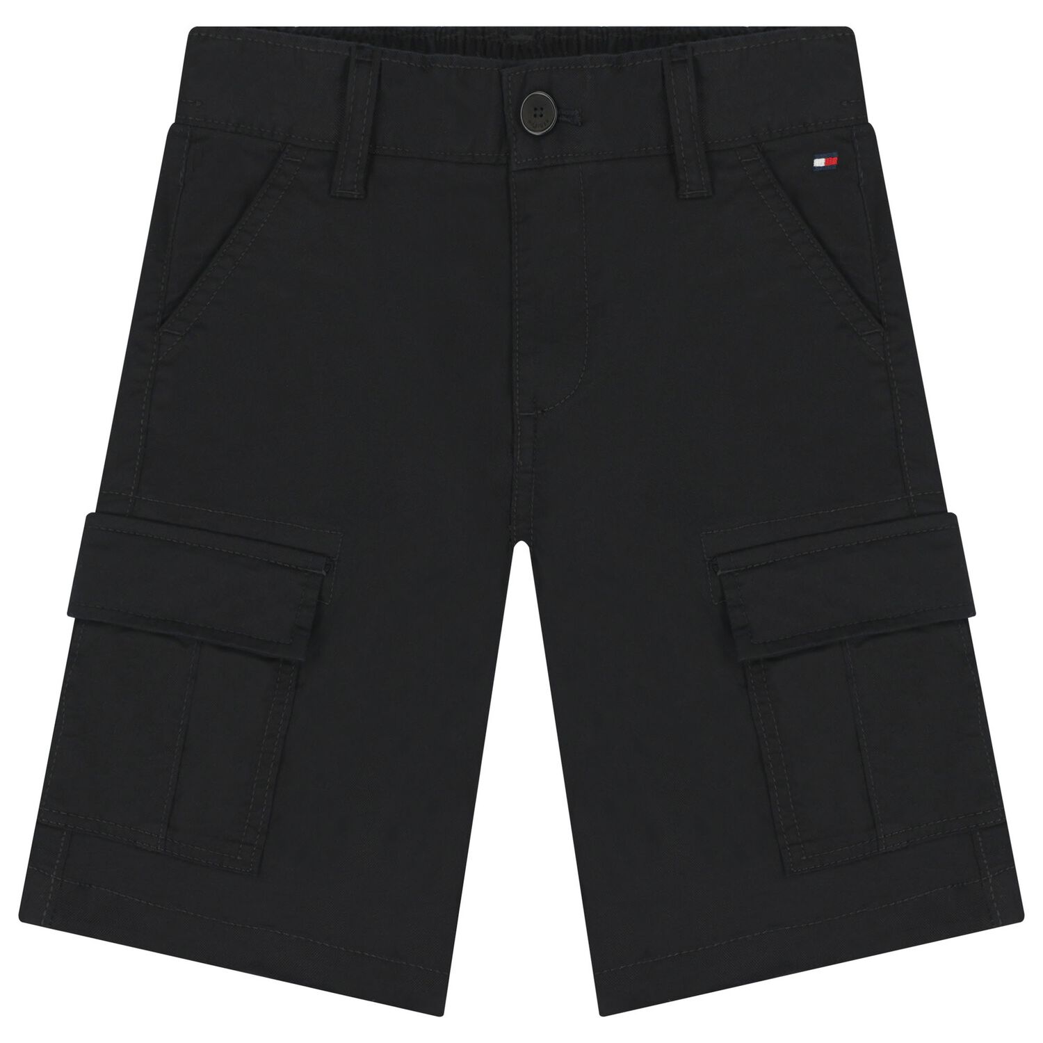 Boys Black Cargo Shorts, 1, hi-res