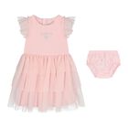 Baby Girls Pink Logo Dress Set, 1, hi-res