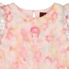 Girls Pink Logo Floral Tulle Dress, 2, hi-res