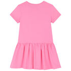 Girls Pink Logo Dress, 1, hi-res