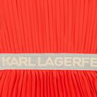 فستان بنات مطوي باللون البرتقالي والذهبي, 1, hi-res