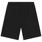 Boys Black Logo Shorts, 2, hi-res