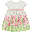 Younger Girls White & Pink Floral Dress, 2, hi-res