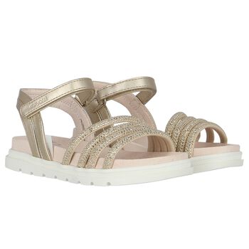 Girls Ivory & Gold Sandals