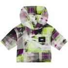 Girls Green, Black & Purple Logo Hooded T-Shirt, 1, hi-res