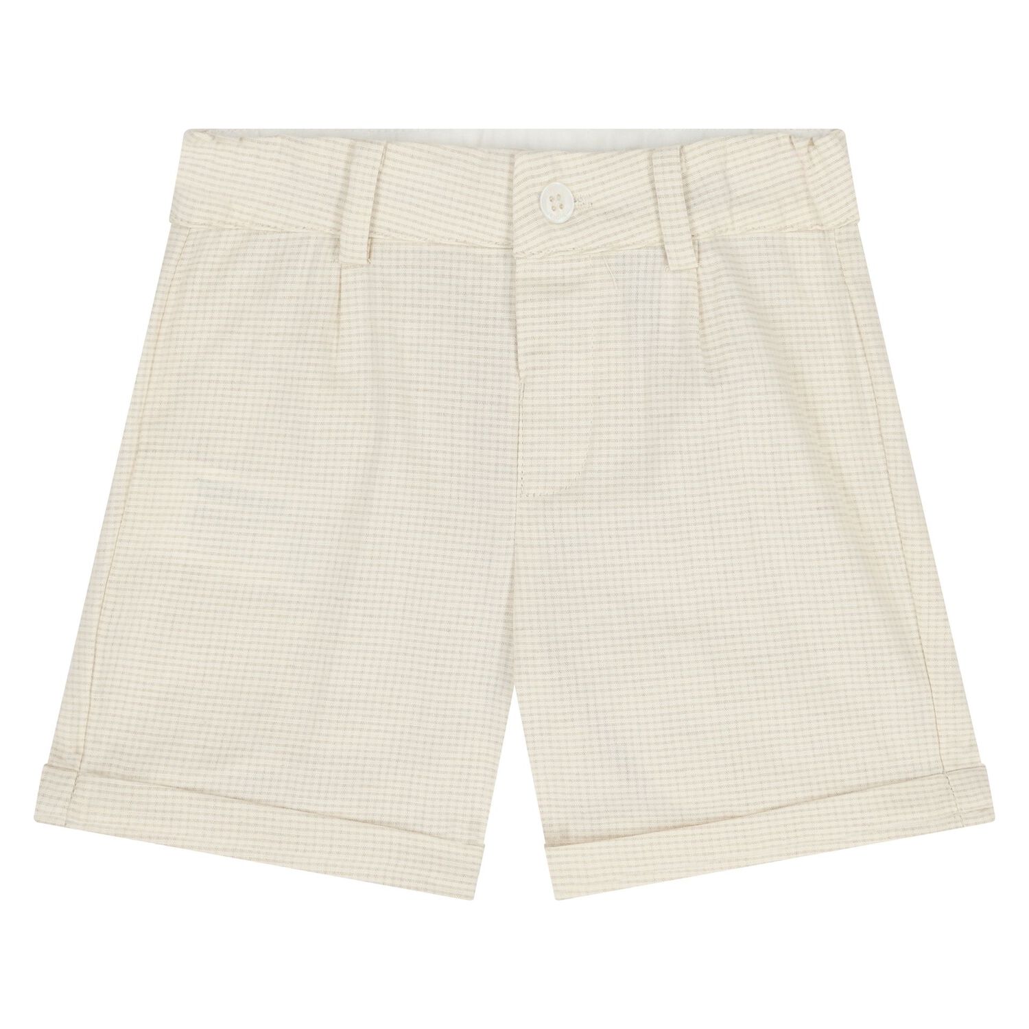 Younger Boys White & Beige Shorts Set, 2, hi-res