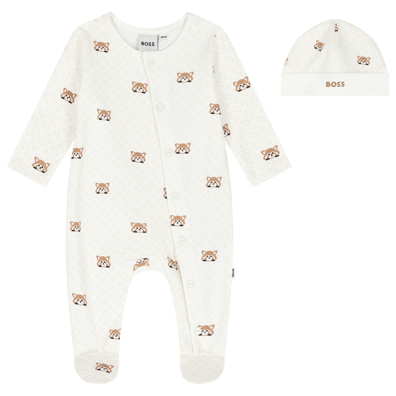 Baby Boys Ivory Logo Babygrow Gift Set, 1, hi-res