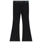 Girls Black Logo Leggings, 1, hi-res
