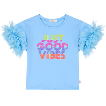 Girls Blue Sequin T-Shirt