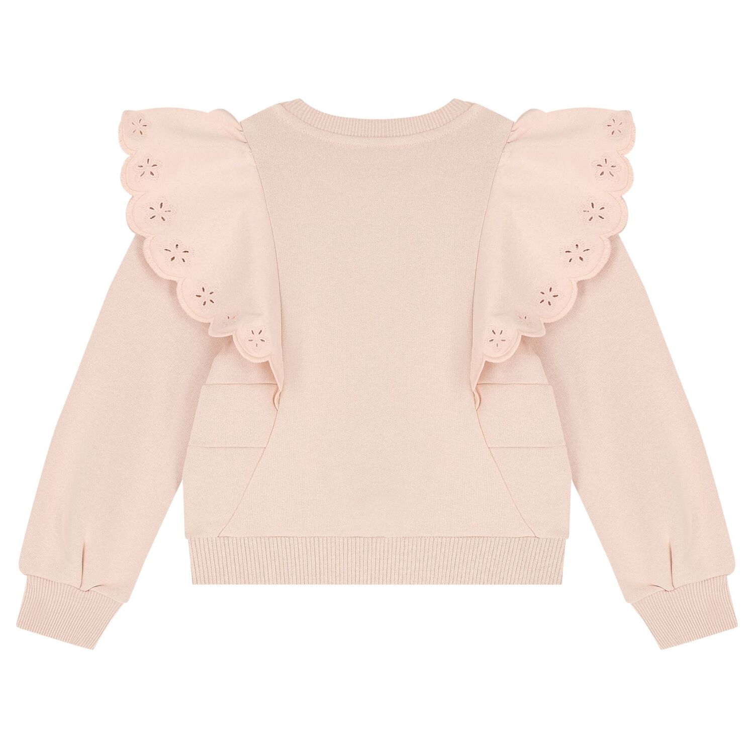 Girls Pink logo Flower Sweatshirt, 1, hi-res image number null