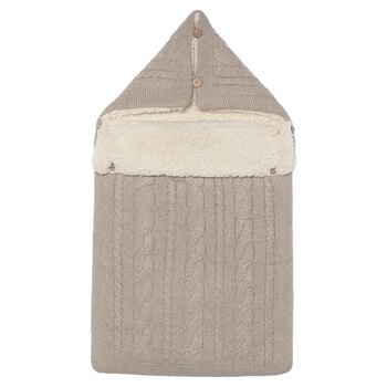 Grey & Ivory Cable Knit Baby Nest