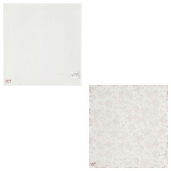 لفائف قماش موسلين باللونين الوردي و الابيض بنقشة تويل دو جوي للفتيات الصغيرات (عبوة من قطعتين)