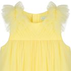 Girls Yellow Ruffled Tulle Dress, 1, hi-res