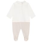 White & Beige Logo Babygrow Gift Set, 3, hi-res