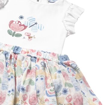 Younger Girls Ivory Butterfly Skirt Set