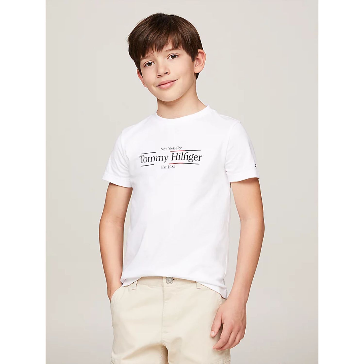 Boys White Logo T-Shirt, 1, hi-res image number null