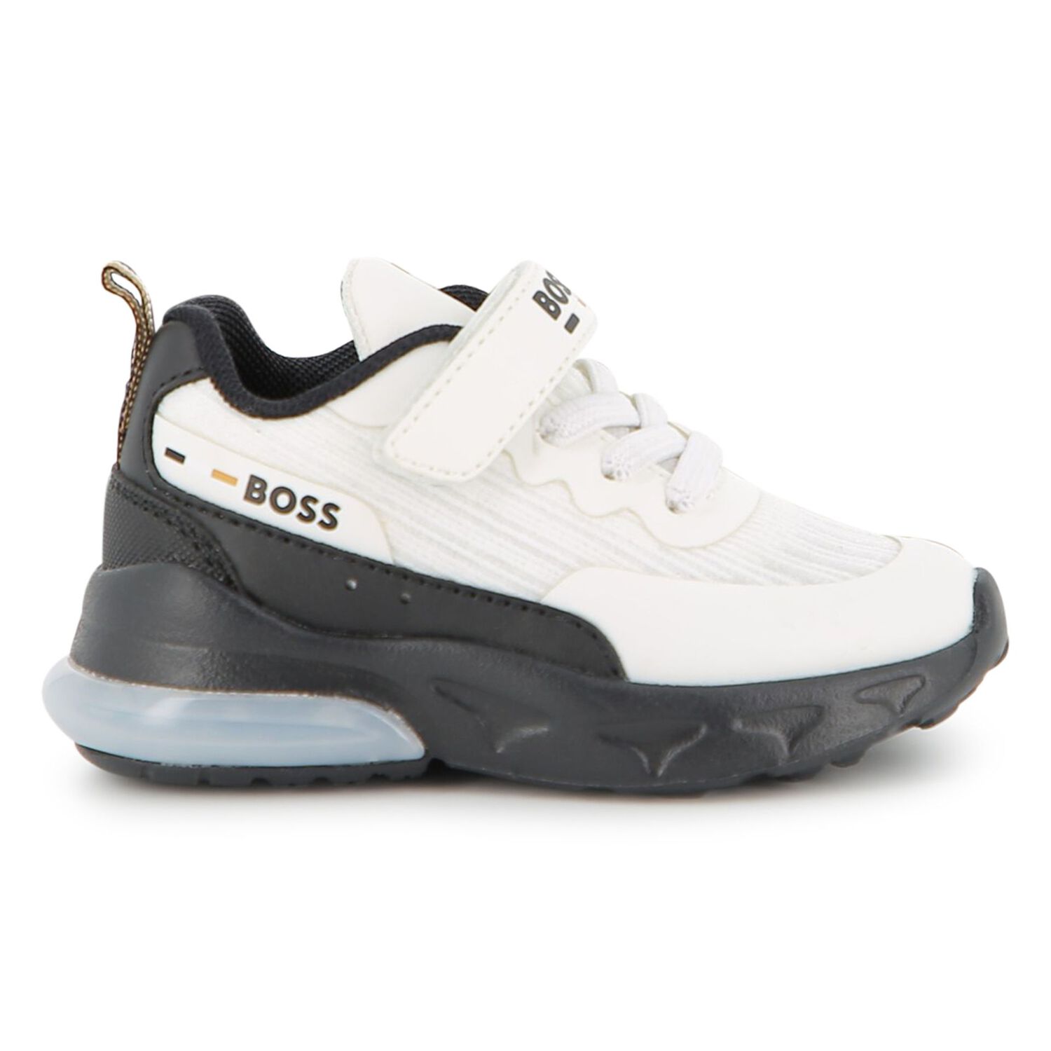 أحذية رياضية باللون بيضاء بشعار للأولاد, 1, hi-res