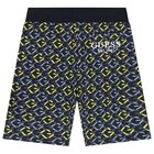 Boys Blue Logo Shorts, 1, hi-res
