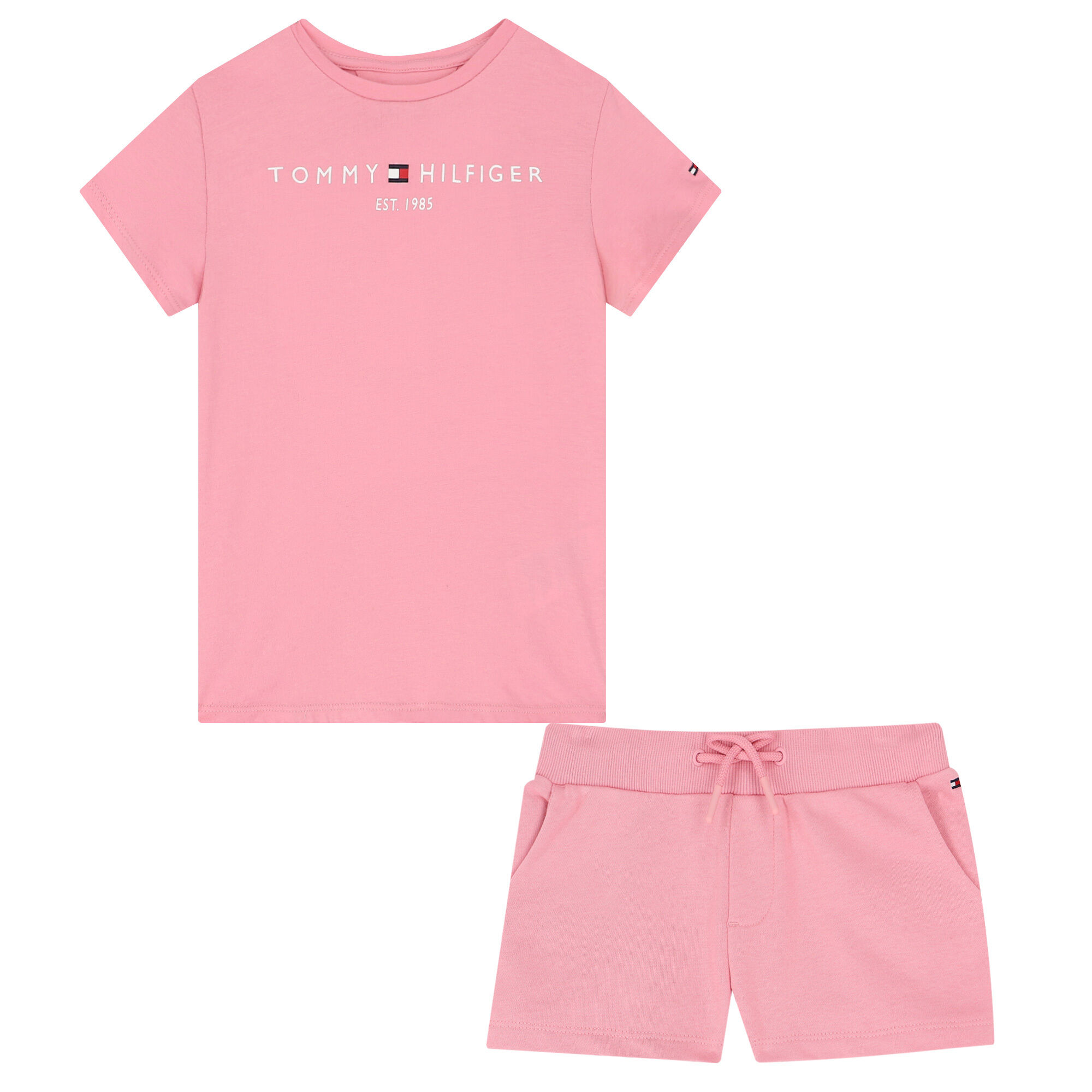 Tommy Hilfiger Girls Pink Logo Short Set Junior Couture UAE