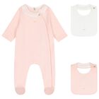 Baby Girls Pink & White Babygrow Gift Set , 2, hi-res