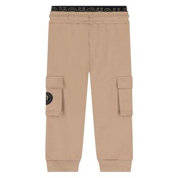 Younger Girls Beige Logo Joggers