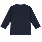 Baby Boys Navy Logo Top, 2, hi-res
