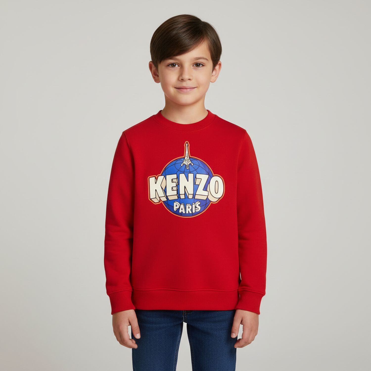 Boys Red Logo Sweatshirt, 1, hi-res