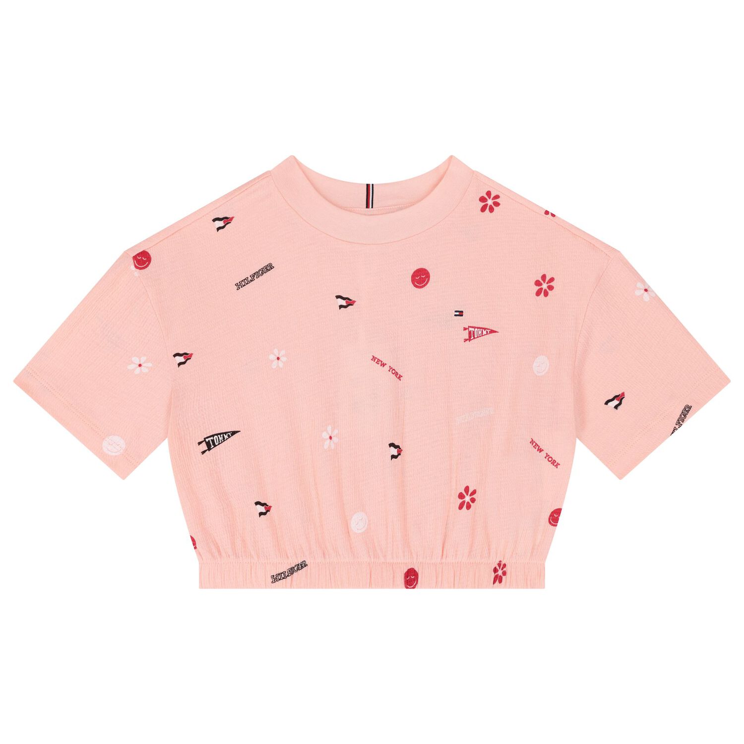 طقم شورت بنات بالشعار باللون الوردى , 1, hi-res image number null