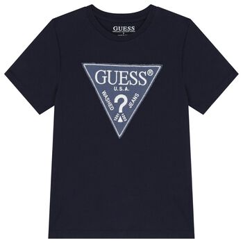Boys Navy Blue Logo T-Shirt