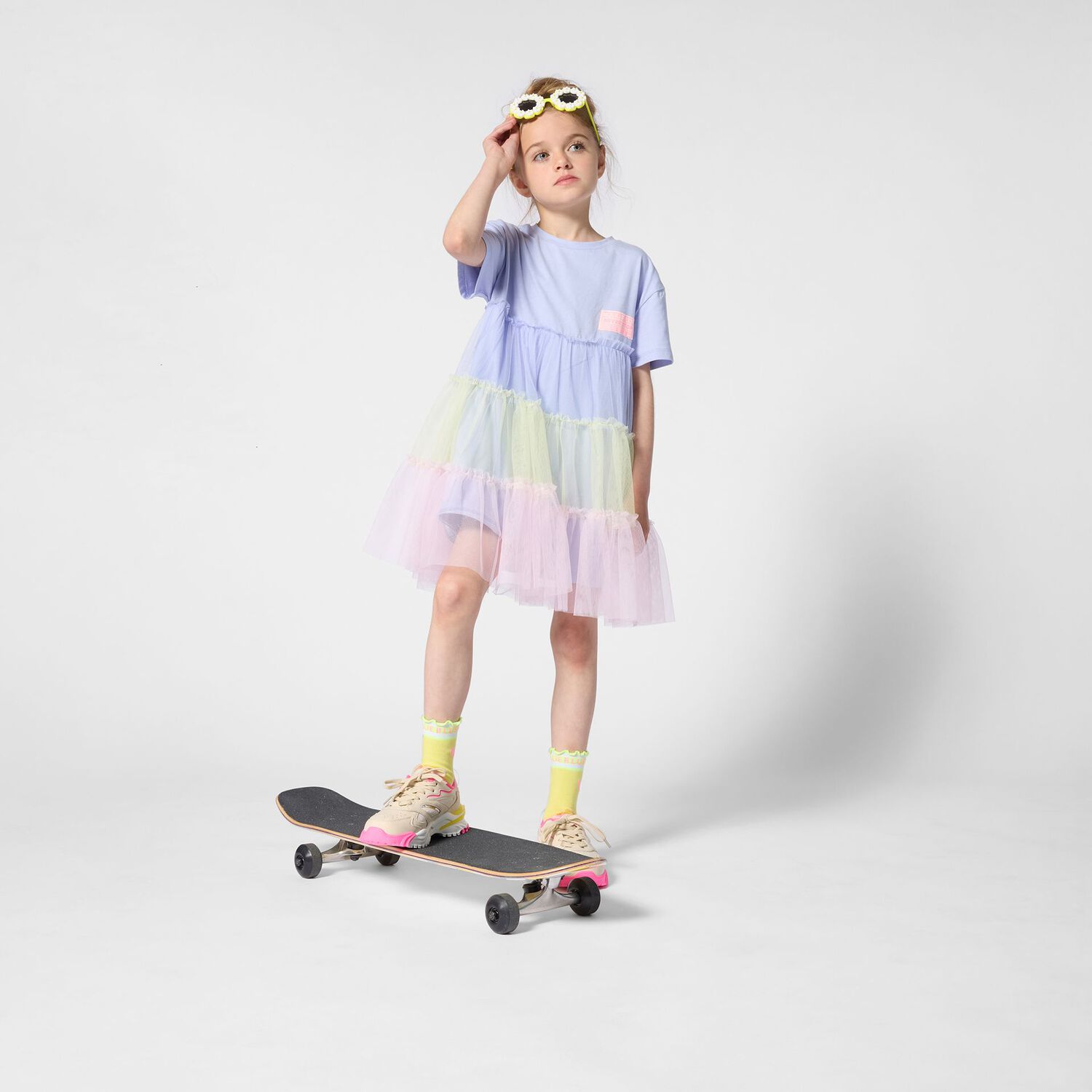 Girls Purple Tulle Dress, 1, hi-res